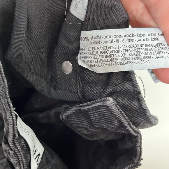 Zara Tapered Leg High Rise Jeans Black Womens 2 - Picture 8 of 8